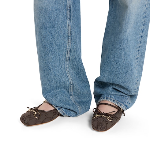 Gucci Horsebit系列女士芭蕾平底鞋