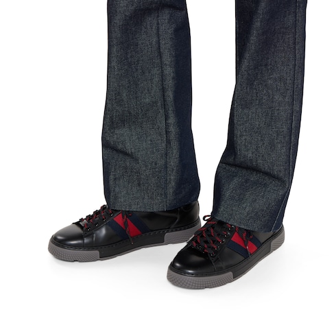 Tenis Gucci Ace con tribanda Web para hombre