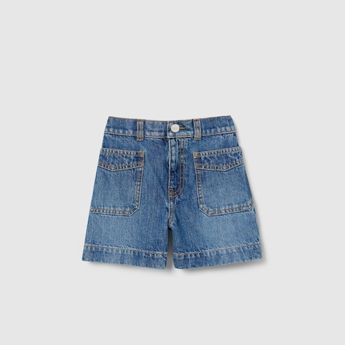 شورت من الجينز المبيّض للأطفال