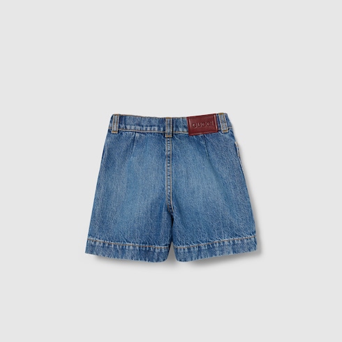 Short pour enfant en denim délavé
