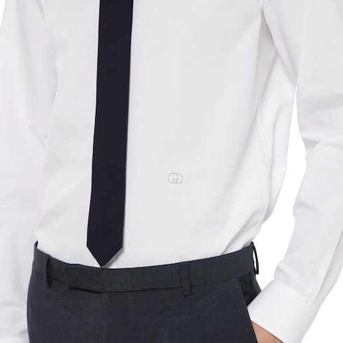 Camicia in popeline tinto in pezza