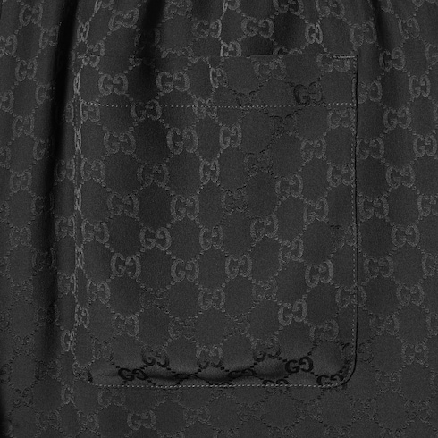 Short de baño de jacquard de seda con GG