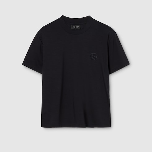 Rayon jersey T-shirt with embroidery