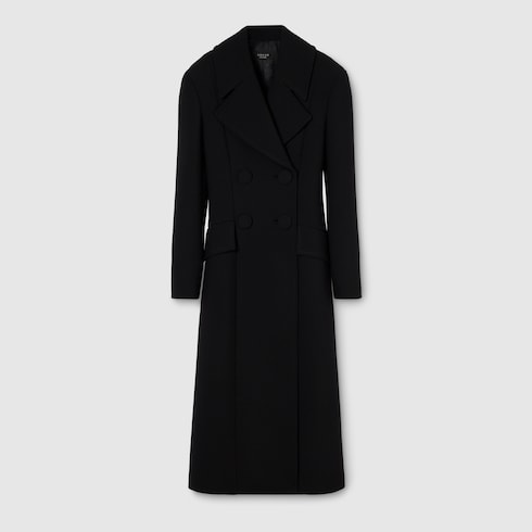 Double-breasted wool coat