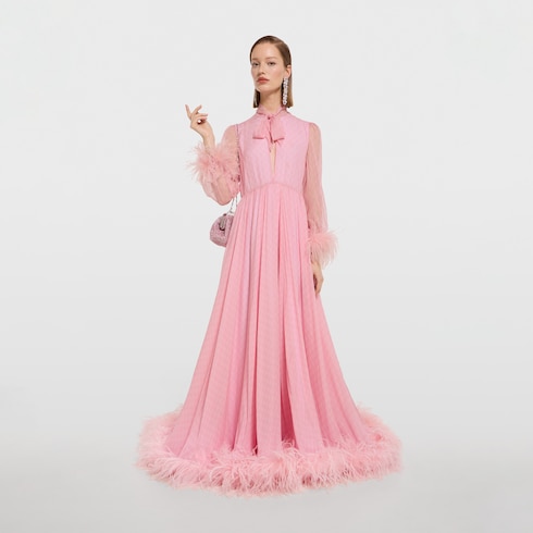 Vestido de chifón de seda con estampado