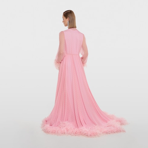 Abito in chiffon di seta stampato