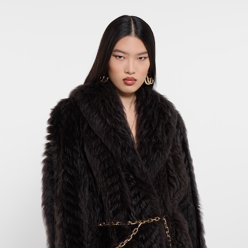 Cappotto lungo morbido in shearling