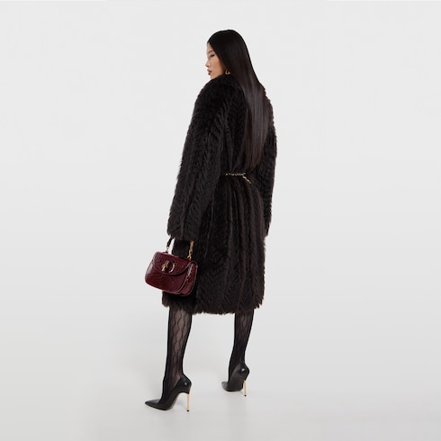 Manteau long en shearling doux