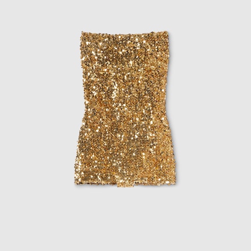 Tuta in tessuto elastico con paillette ricamate