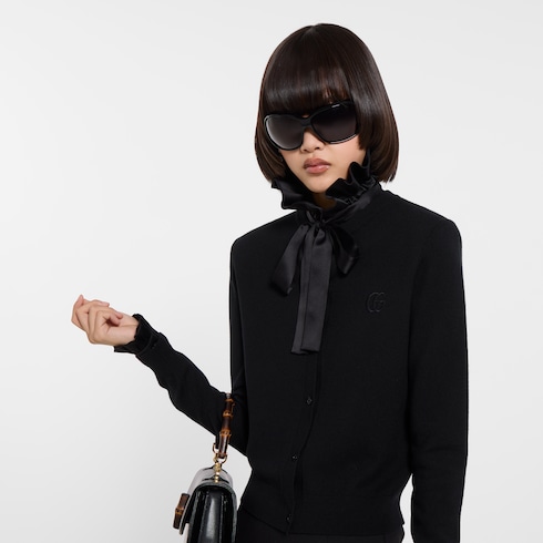 Cardigan aus Wollstrick mit Stickerei