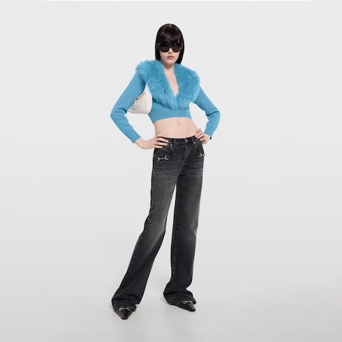 Knit wool cashmere cardigan