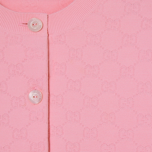 Chaqueta de punto de tela jacquard fina con GG