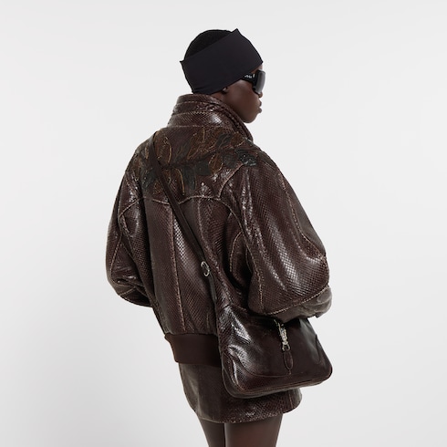 Mittelgroße Gucci Jackie 1961 Tasche aus Pythonleder