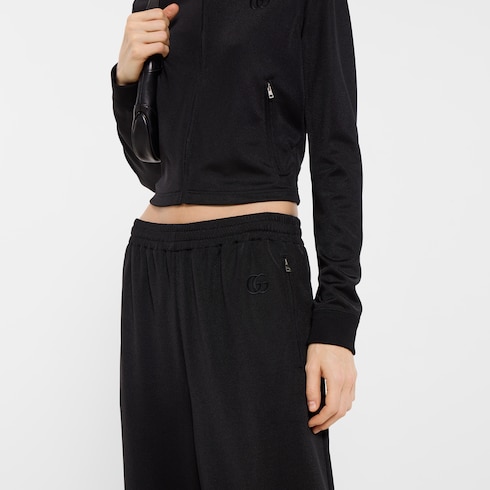 Pantalon décontracté en jersey avec broderie