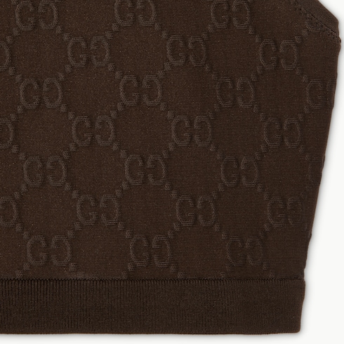 Top de punto de jacquard con GG 