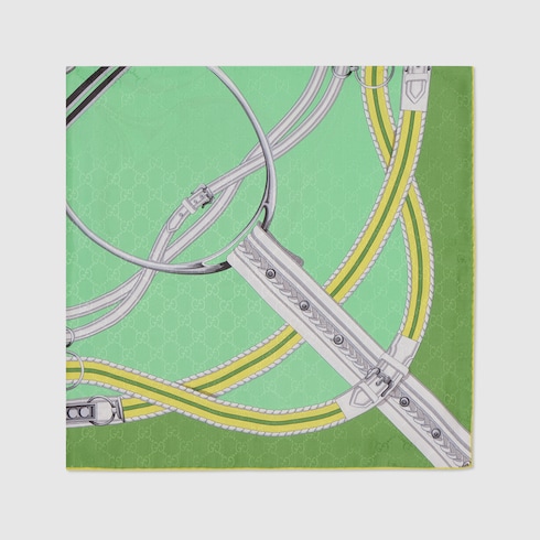 印花桑蚕丝提花方巾