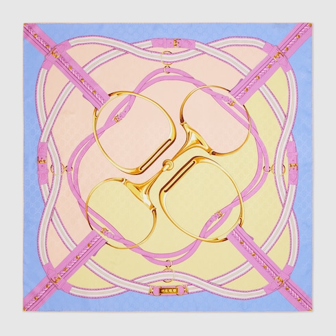 Printed silk jacquard carré