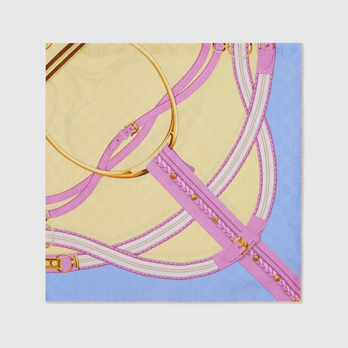 シルクジャカード プリント スカーフ