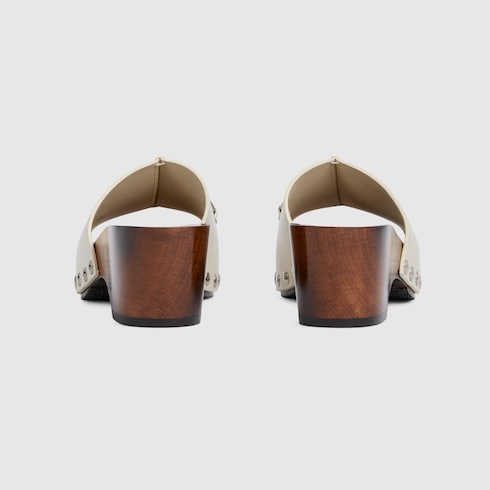 饰马衔扣女士防水台木底凉鞋