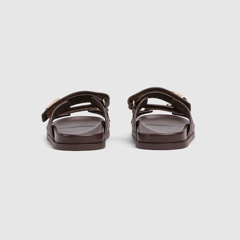 Sandalia de piel con Doble G para mujer