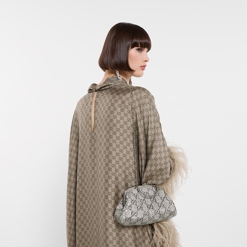 Crystal medium evening top handle bag