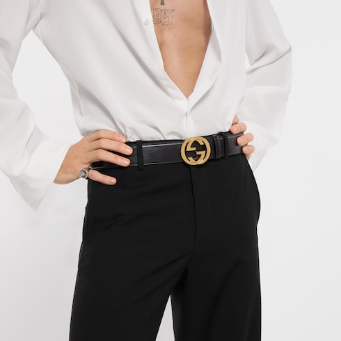 Belt with Interlocking G buckle