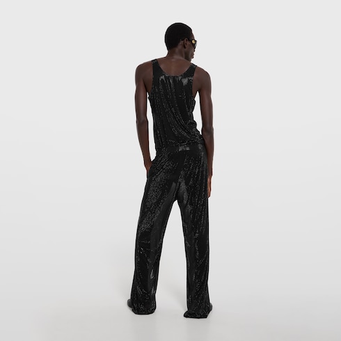 Silk chiffon pants with crystals