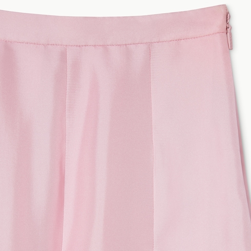 Falda midi plisada de sarga de seda