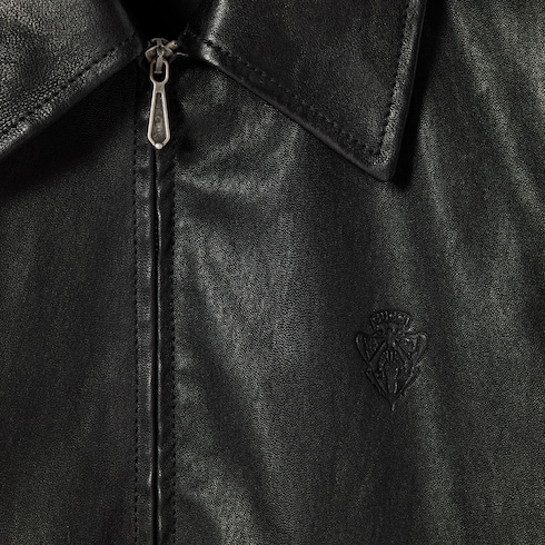 Bonded leather with stretch fabric jacket
