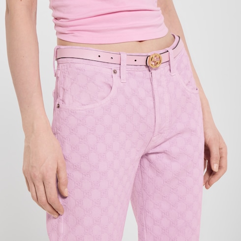 Pantalon en jacquard de denim de coton GG