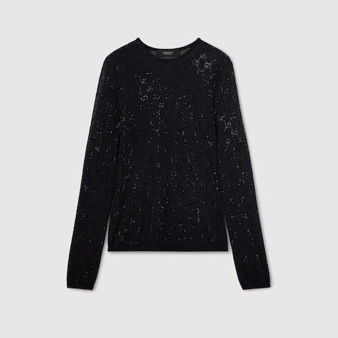 GG crystal embroidered top