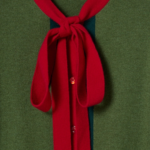 Knit wool cashmere cardigan with Web