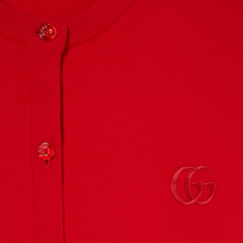 Knit wool cardigan with embroidery