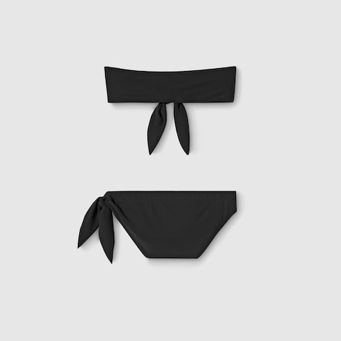 Bikini aus schillerndem Jersey mit Stickerei