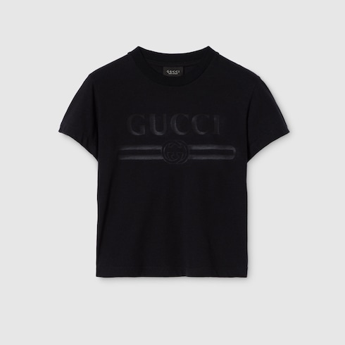 تي شيرت من قطن جيرسي مع تفصيل من نسيج ديفوريه