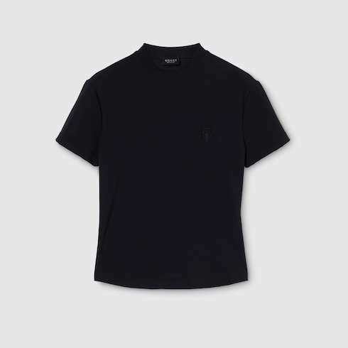 T-Shirt aus Rayon-Jersey mit Stickerei