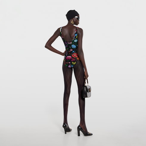 Traje de baño de punto brillante con estampado