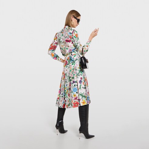 Camisa de sarga de seda estampada con lazo