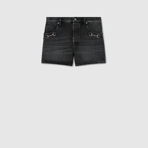 Shorts aus Baumwolldenim mit Horsebit