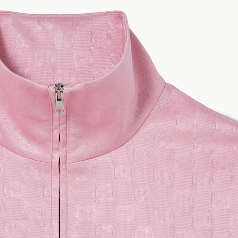 Chaqueta jacquard con cremallera y GG