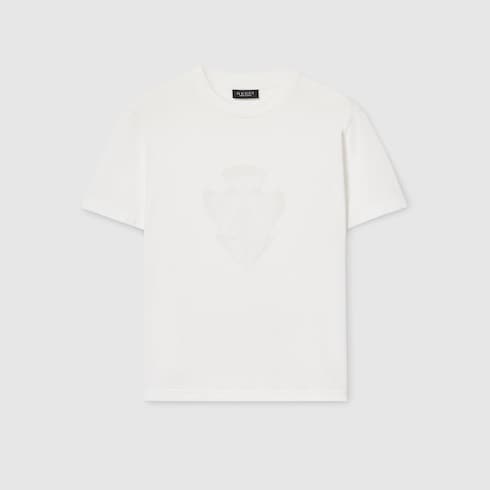 T-shirt in jersey di cotone con stemma Gucci