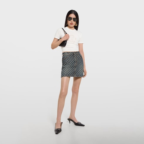 GUCCI クレスト付き コットンジャージー Tシャツ