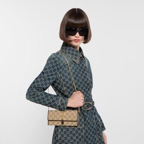 Gucci Jackie系列链带钱包