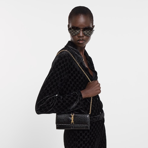 Cartera Gucci Jackie de pitón con cadena