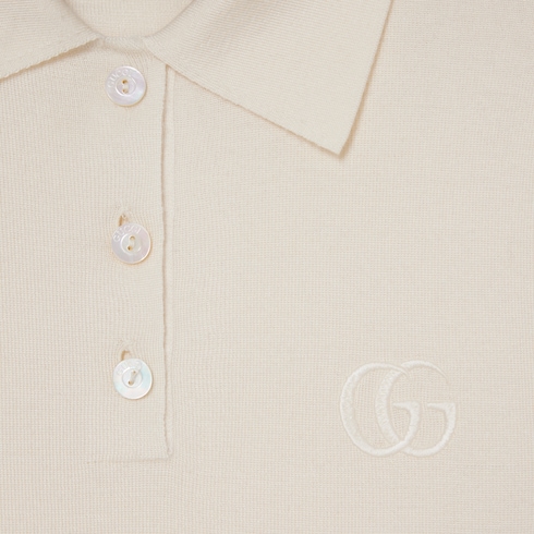 Polo in seta e cashmere con ricamo