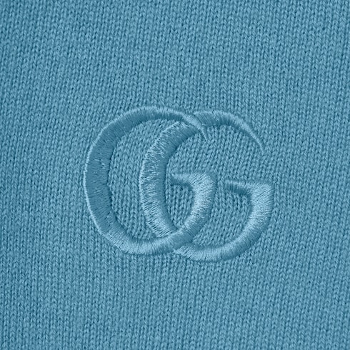 Knit wool polo shirt with embroidery