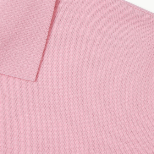 Knit wool polo shirt with embroidery