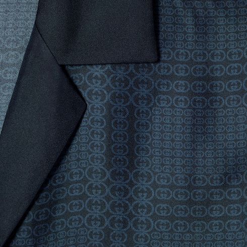 Printed silk twill bowling shirt