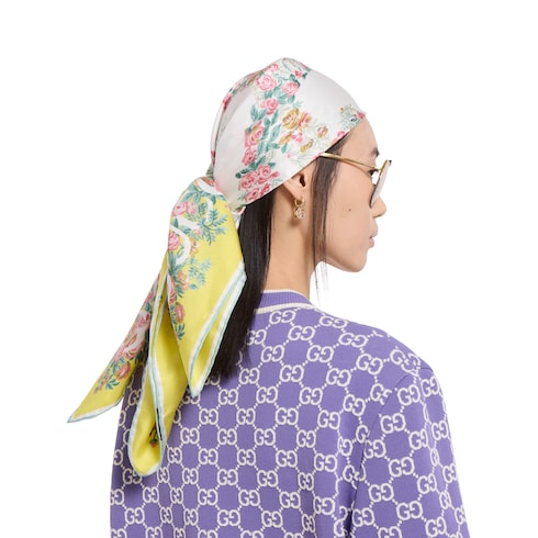 Printed silk twill carré