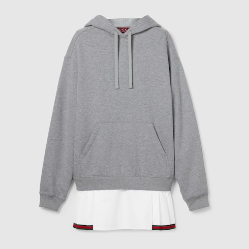 Cotton jersey sweatshirt with pleats